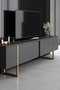 Hanah Home Conjunto de muebles de salón Luxe, Antracita y Oro